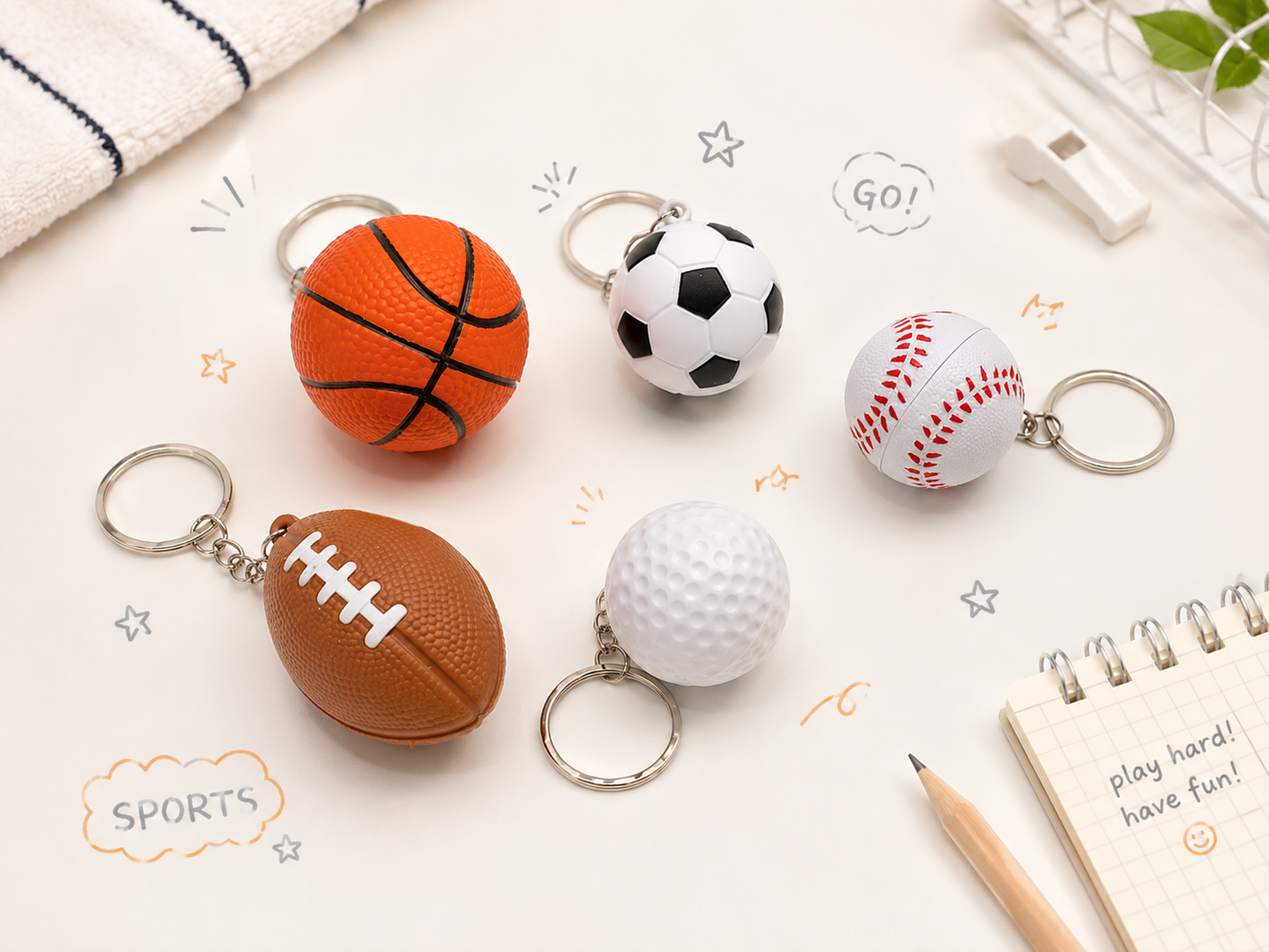 Squishy Sports Keychain