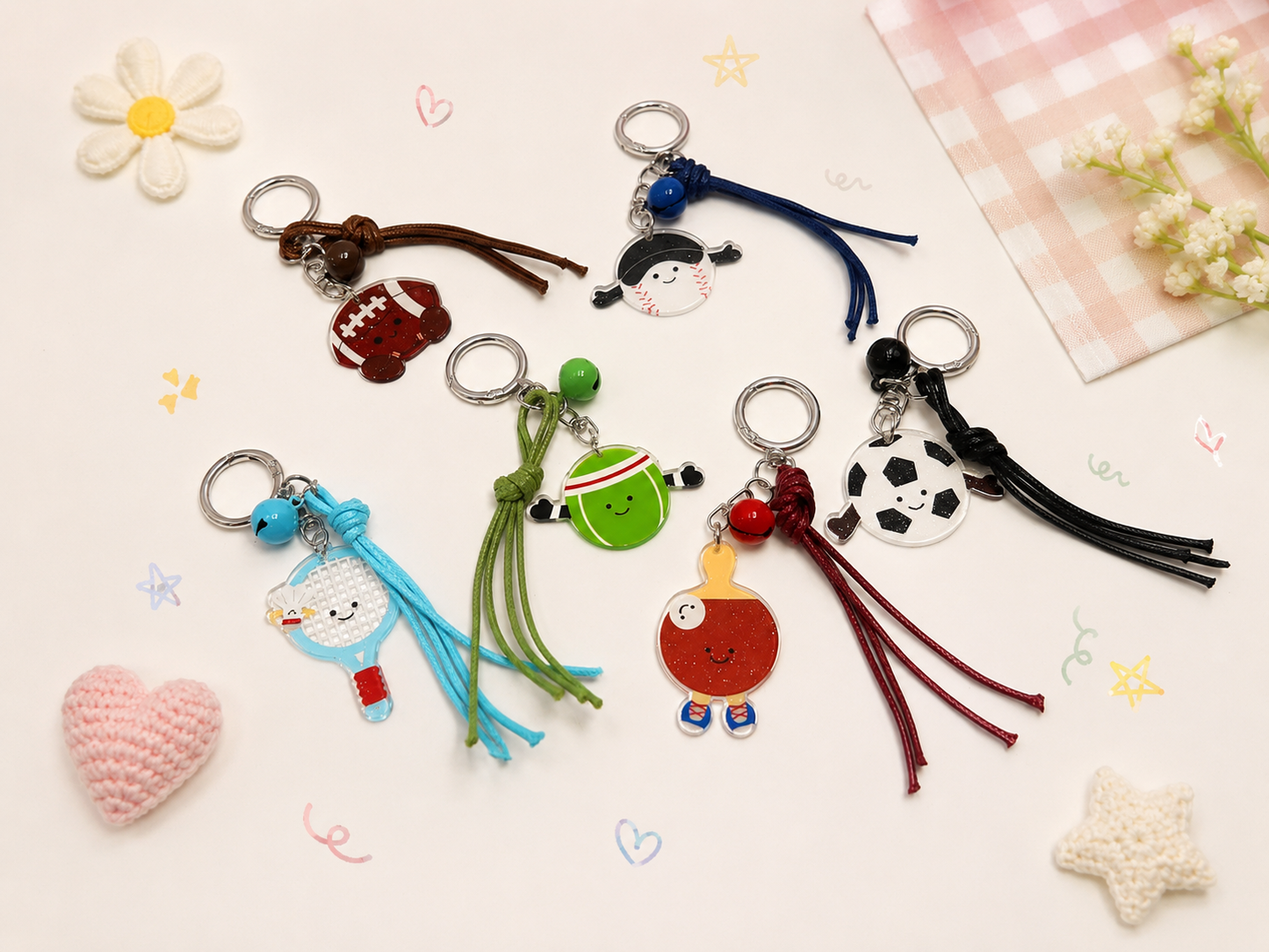 Acrylic Sports Keychain